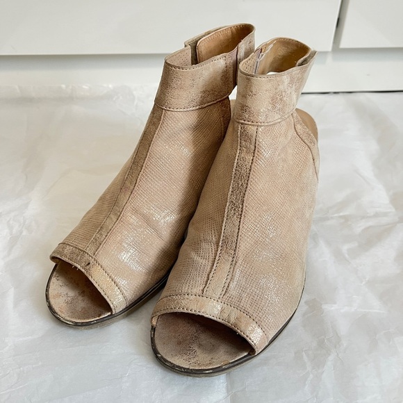 Gabor Women's Pink Leather Peep-Toe Block Heel Sandals, Sz 38.5 - Picture 4 of 13